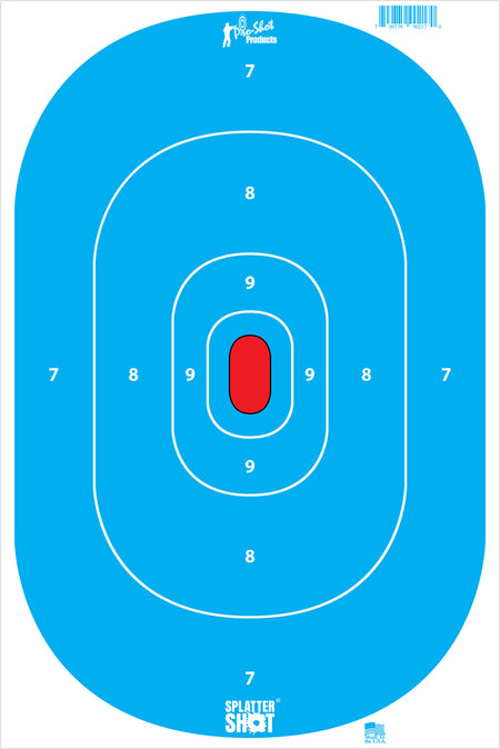 Pro-Shot SILHINTPBLUE SplatterShot Silhouette Hanging Tagboard Targets 12"x18" Hi-Vis Blue Reactive White 8 Pack