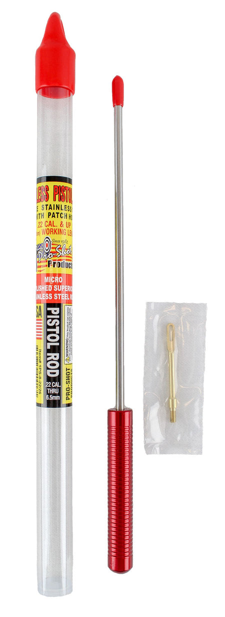 Pro-Shot 1PS82226 8" Micro-Polished Stainless Steel Cleaning Rod .22 Cal & Up Pistol w/ Swivel Handle