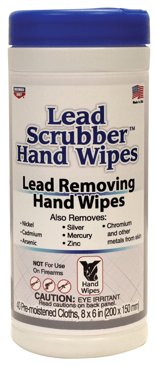 Birchwood Casey Lead Scrubber Hand Wipes 8" x 6" 40 Per Package