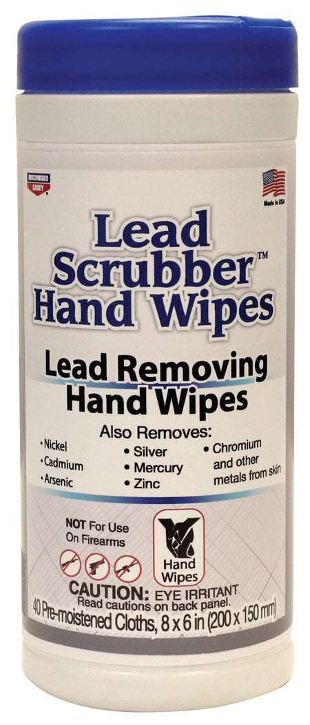 Birchwood Casey Lead Scrubber Hand Wipes 8" x 6" 40 Per Package