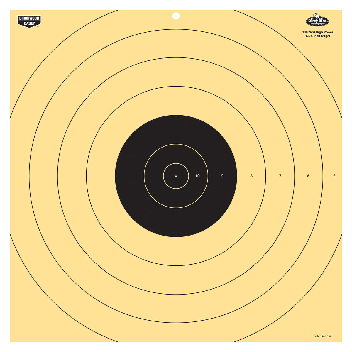 Birchwood Casey 35186 Dirty Bird 17.25" Bullseye Tagboard Target 100 yds Rifle Black/White 5 Pack