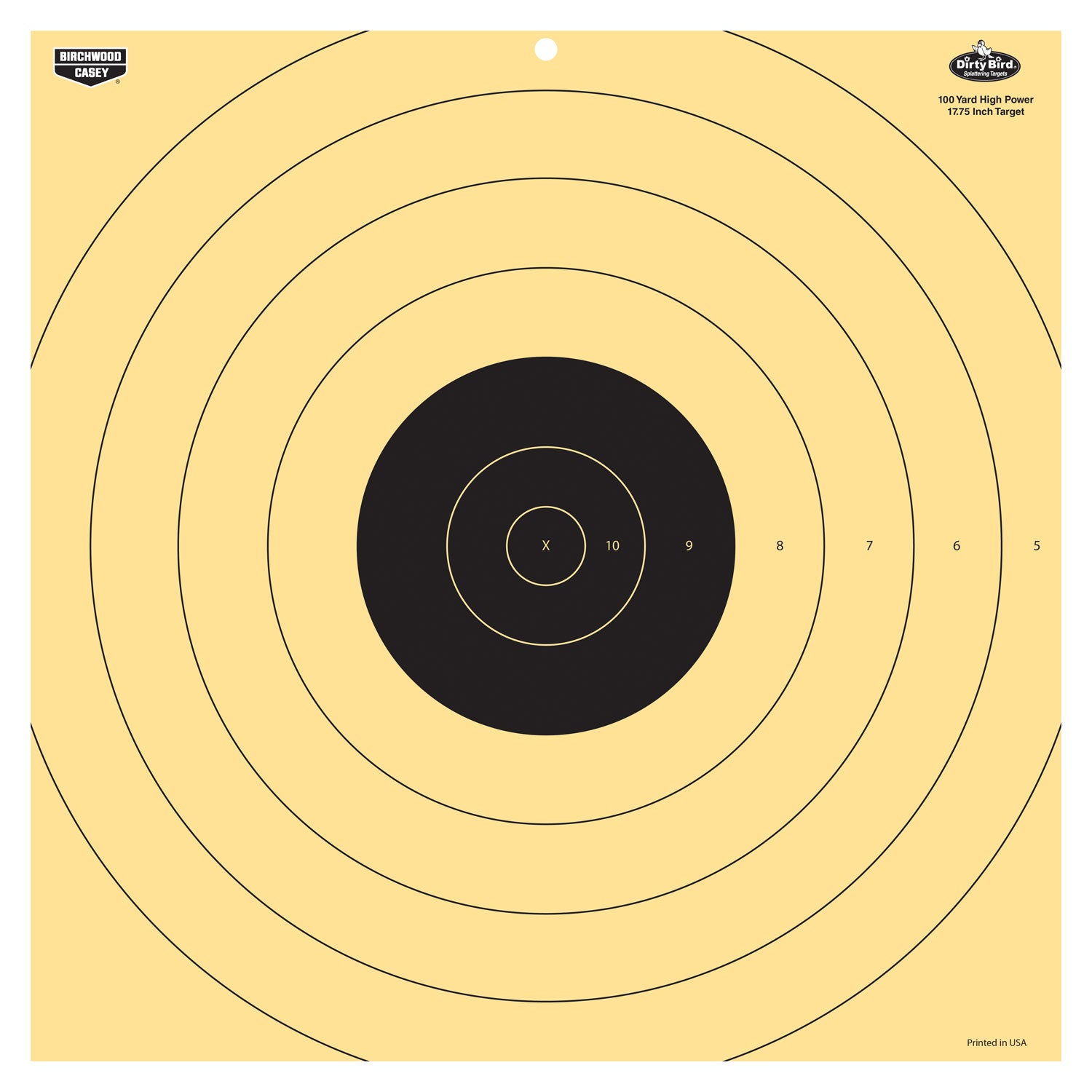 Birchwood Casey 35186 Dirty Bird 17.25" Bullseye Tagboard Target 100 yds Rifle Black/White 5 Pack