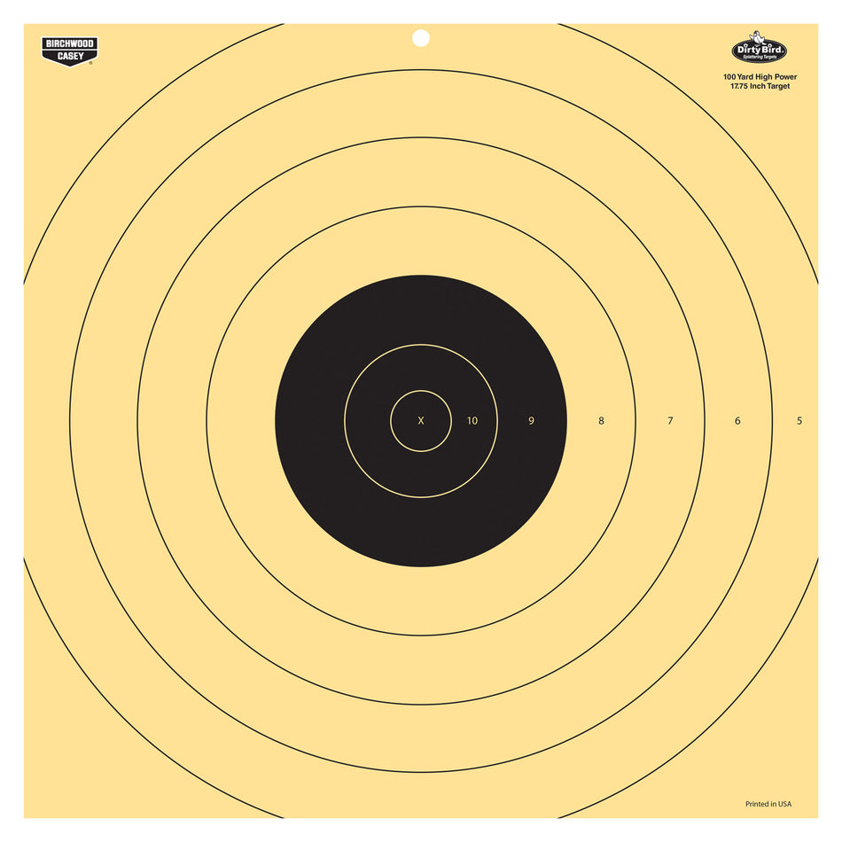 Birchwood Casey 35186 Dirty Bird 17.25" Bullseye Tagboard Target 100 yds Rifle Black/White 5 Pack