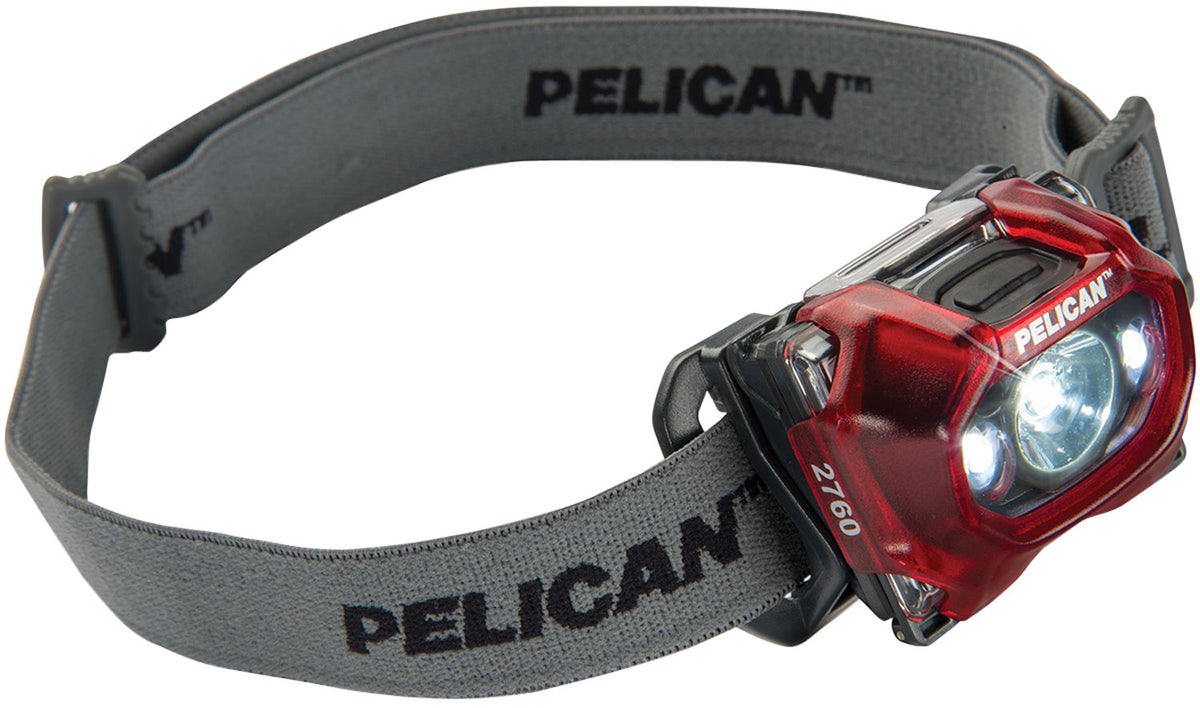 Pelican 2760C Headlamp 42-289 Lumens White LED Red Mode 101 Meter Distance