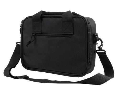 NcStar CPDX2971B VISM Double Pistol Range Bag Black with Mag Pouches, Loop Fasteners & Lockable Zippers