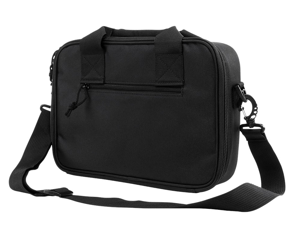 NcStar CPDX2971B VISM Double Pistol Range Bag Black with Mag Pouches, Loop Fasteners & Lockable Zippers