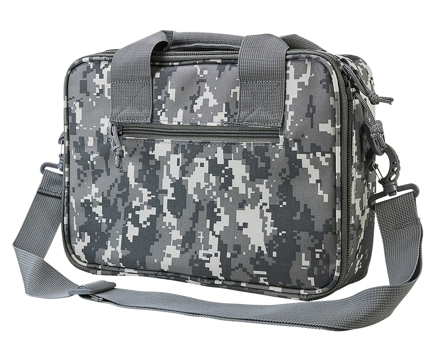NcStar CPDX2971D VISM Double Pistol Range Bag Digital Camo with Mag Pouches, Loop Fasteners & Zippers