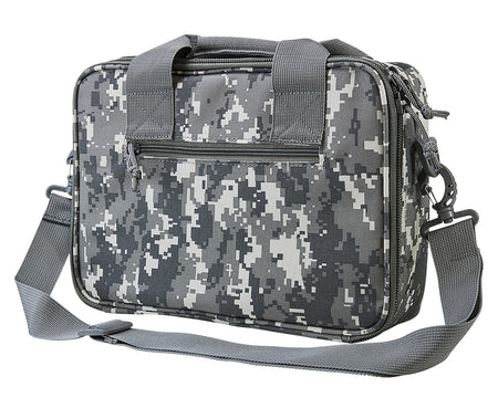 NcStar CPDX2971D VISM Double Pistol Range Bag Digital Camo with Mag Pouches, Loop Fasteners & Zippers