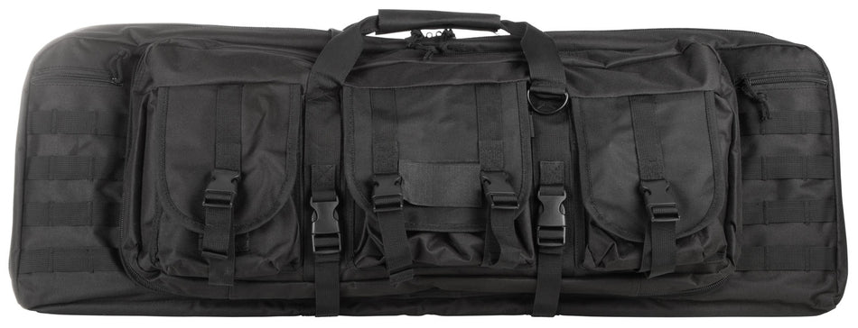 NcStar CVDC2946B36 VISM Double Carbine Case 36" Black PVC with Foam Padding, Lockable Zippers & MOLLE Webbing