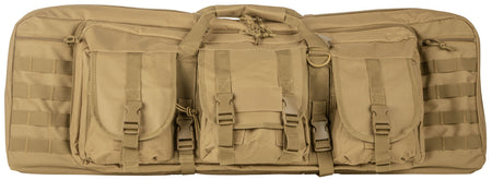 NcStar CVDC2946T36 VISM Double Carbine Case 36" Tan PVC with Foam Padding, Lockable Zippers & MOLLE Webbing