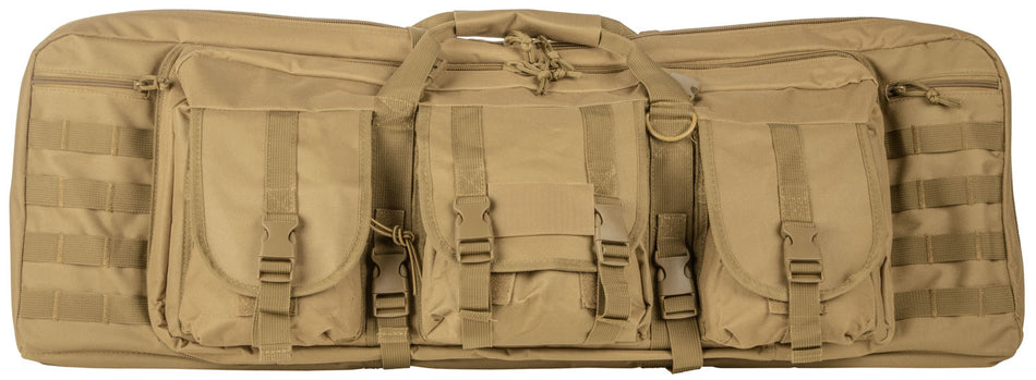 NcStar CVDC2946T36 VISM Double Carbine Case 36" Tan PVC with Foam Padding, Lockable Zippers & MOLLE Webbing