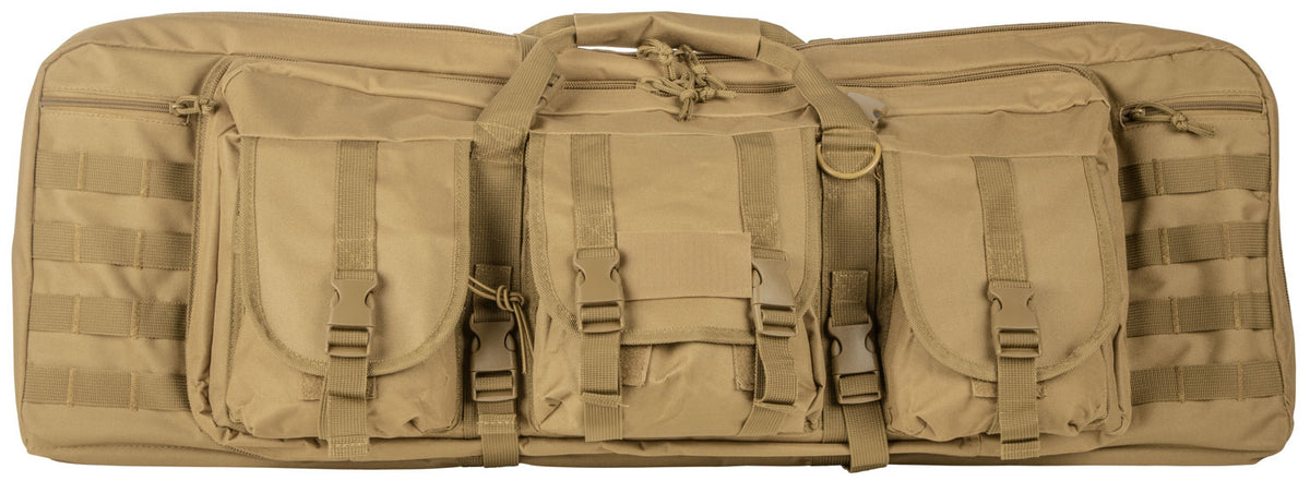 NcStar CVDC2946T42 VISM Double Carbine Case 42" Tan PVC with Foam Padding, Lockable Zippers & MOLLE Webbing