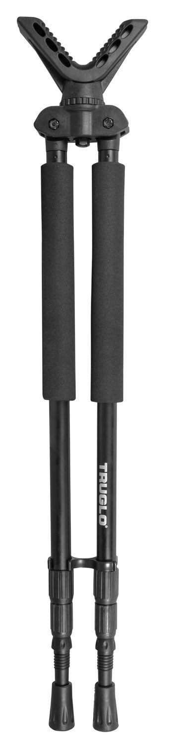 TruGlo TG8920XB Solid-Shot Bipod, 21-40" Collapsible, Black Aluminum, Rubberized V-Brace, Includes Carry Case