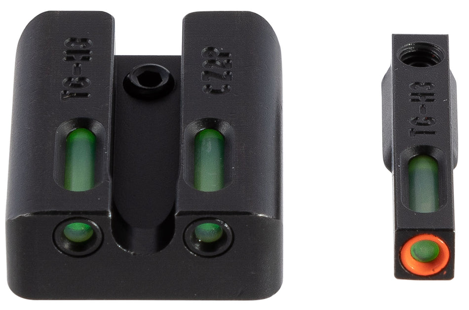 TruGlo TG13CZ2PC TFX Pro Tritium Fiber Optic Sight Set Orange Outline Front Green Rear CZ