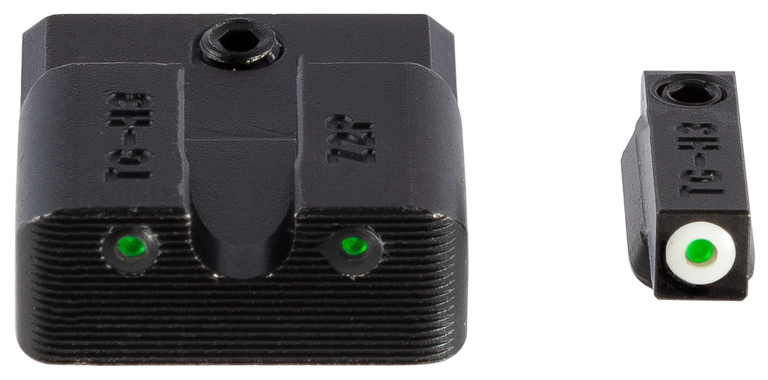 TruGlo TG231MP3W Tritium Pro Night Sight Set Black with Green Tritium White Outline Front and Green Tritium Rear