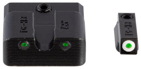 TruGlo TG231MP3W Tritium Pro Night Sight Set Black with Green Tritium White Outline Front and Green Tritium Rear