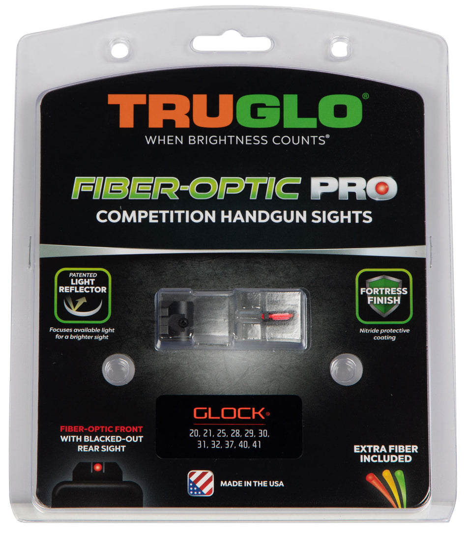 TruGlo TG132G2 Fiber-Optic Pro Sight Set Red Fiber Optic Front Black Rear for Glock 20/21