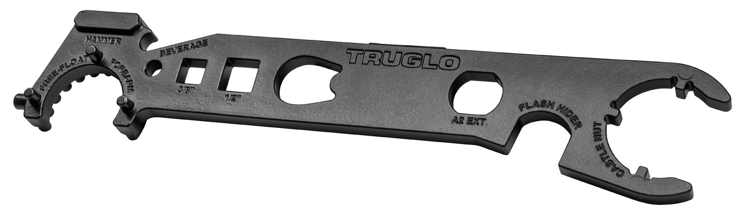 TruGlo TG973B Armorer's Wrench Black Steel for AR Platform with Takedown Pin Pusher and 1911 Barrel Bushing Tool