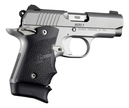Hogue 39080 Rubber Grip Cobblestone Black with Finger Grooves for Kimber Micro 9
