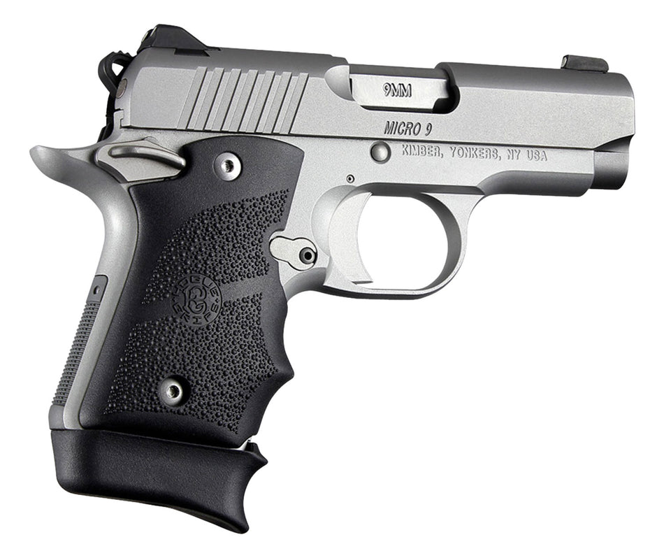 Hogue 39080 Rubber Grip Cobblestone Black with Finger Grooves for Kimber Micro 9