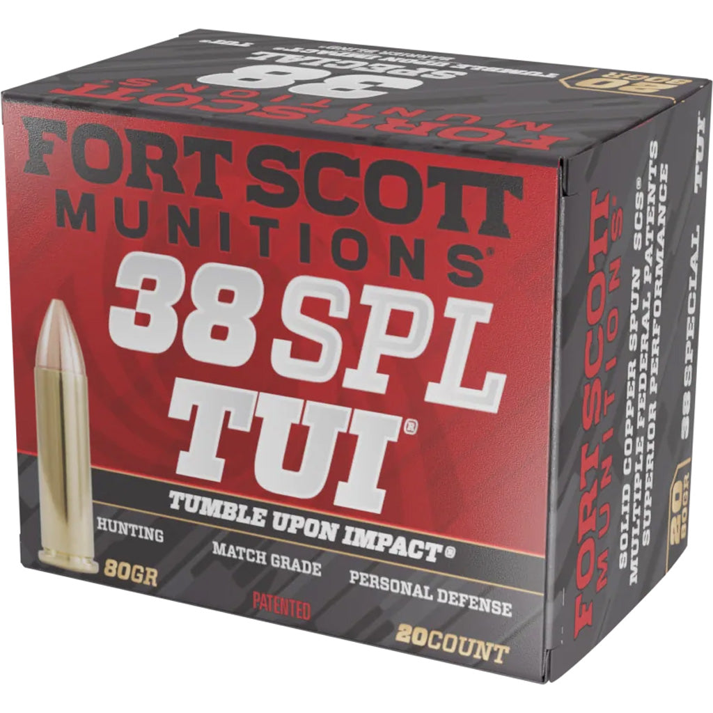 Fort Scott Munitions 38SPL080SCV Tumble Upon Impact (TUI) Solid Copper Spun CS 80 Grain .38 Special