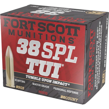Fort Scott Munitions 38SPL080SCV Tumble Upon Impact (TUI) Solid Copper Spun CS 80 Grain .38 Special