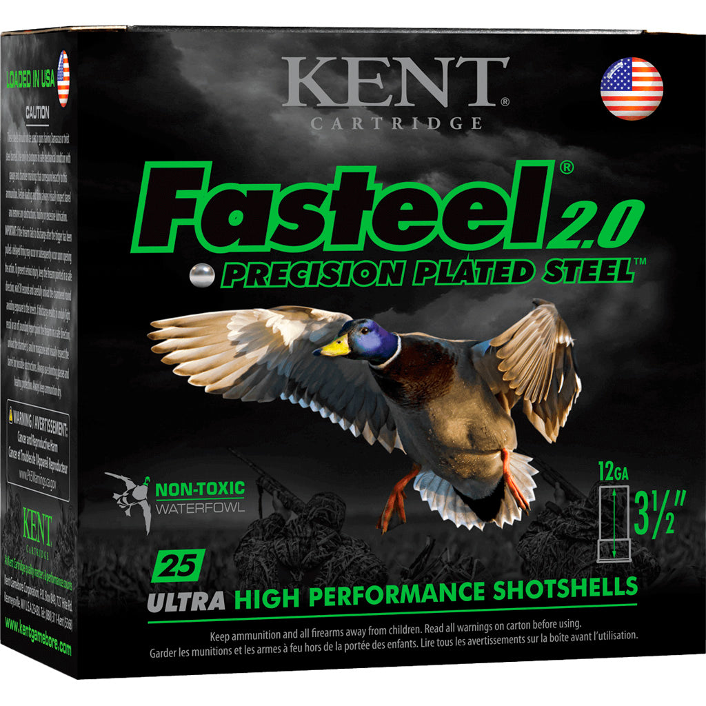 Kent Cartridge Fasteel+ Precision Plated Steel 12 Gauge 3.5 in / 3.5 in BB 1-1/2 oz