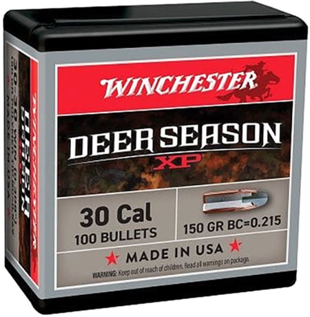 Winchester .30 Cal 150gr Deer Season XP Component Rifle Bullets 100/ct