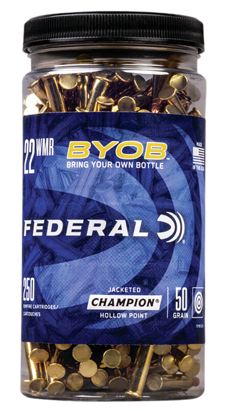 Federal 757BTL250 Champion Training BYOB Jacketed Hollow Point JHP 50 Grain .22 WMR