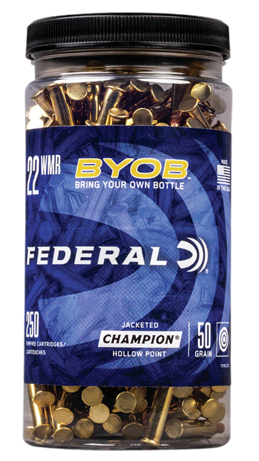 Federal 757BTL250 Champion Training BYOB Jacketed Hollow Point JHP 50 Grain .22 WMR