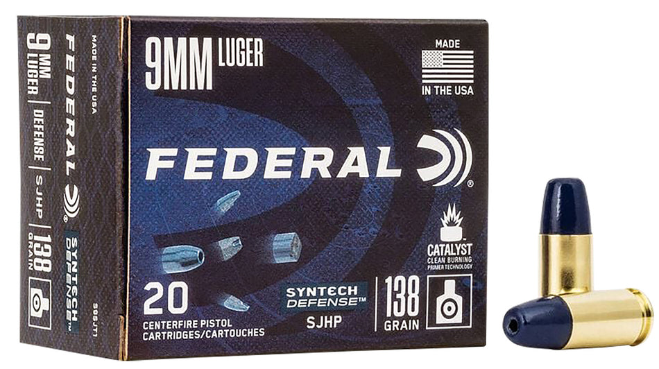 Federal S9SJT1 Syntech Defense Segmented Jacketed Hollow Point  138 Grain 9mm Luger/Parabellum
