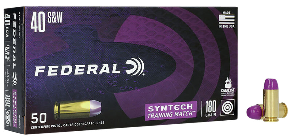 American Eagle AE40SJ2 Syntech Training Match Total Syntech Jacket Flat Nose  180 Grain .40 S&W