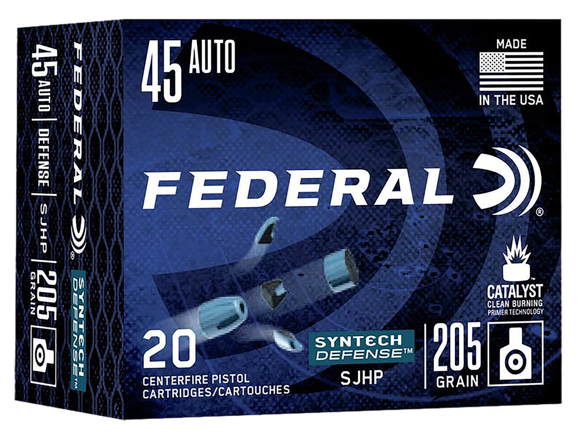 Federal S45SJT1 Syntech Defense Segmented Jacketed Hollow Point  205 Grain .45 ACP/Auto