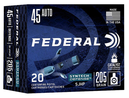 Federal S45SJT1 Syntech Defense Segmented Jacketed Hollow Point  205 Grain .45 ACP/Auto