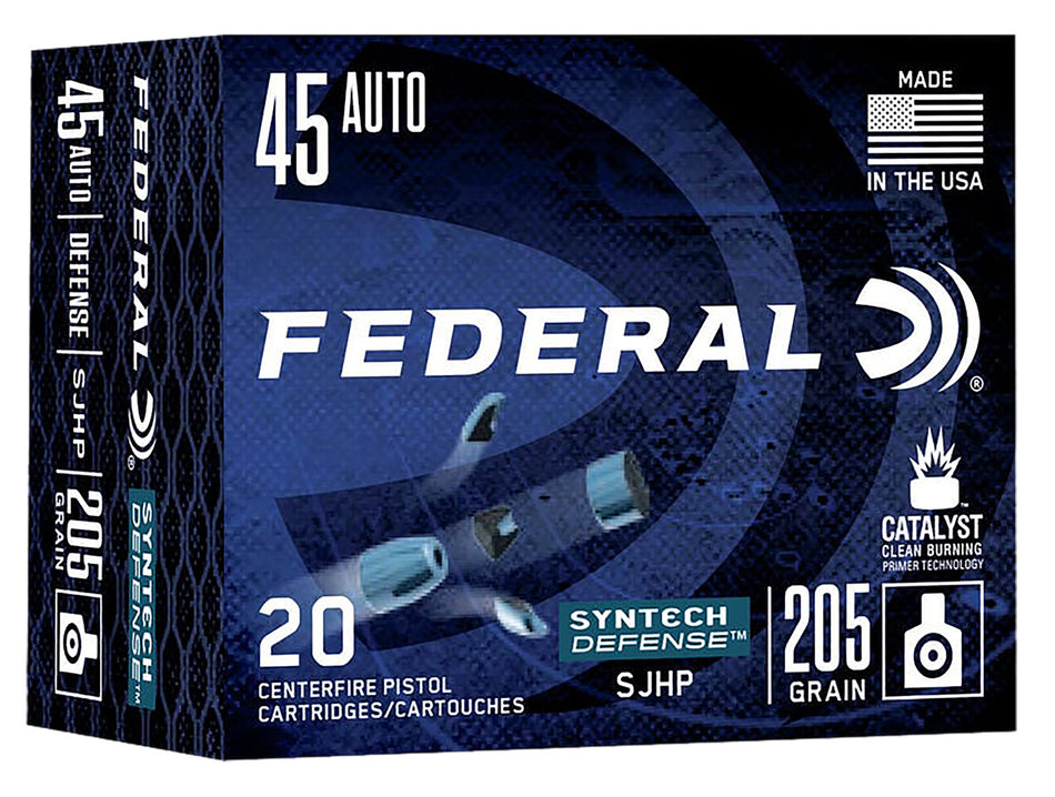 Federal S45SJT1 Syntech Defense Segmented Jacketed Hollow Point  205 Grain .45 ACP/Auto