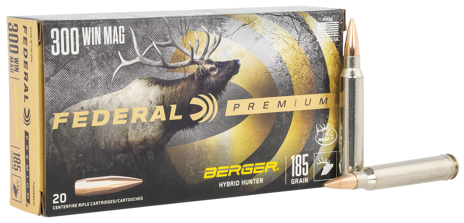 Federal P300WBCH1 Premium Berger Hybrid Hunter  185 Grain .300 Winchester Mag