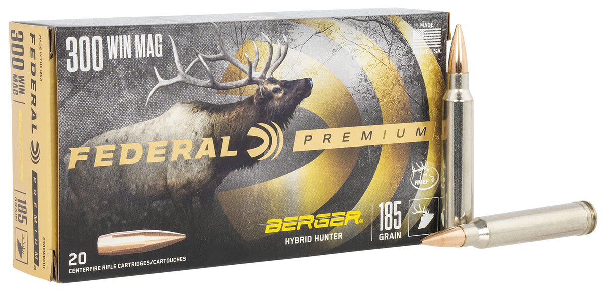 Federal P300WBCH1 Premium Berger Hybrid Hunter  185 Grain .300 Winchester Mag