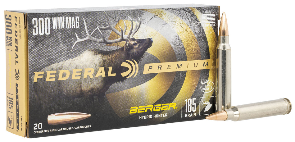 Federal P300WBCH1 Premium Berger Hybrid Hunter  185 Grain .300 Winchester Mag