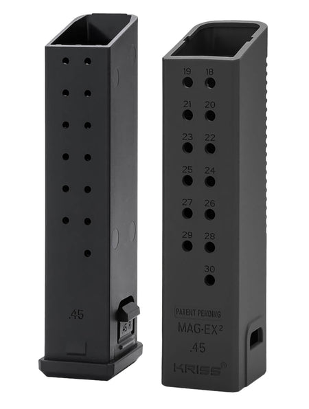 Kriss USA KVAMX2K90BL00 Mag-Ex2 Extension Kit 9mm Luger 40rd for Glock 17 Gen3-5 Black Polymer