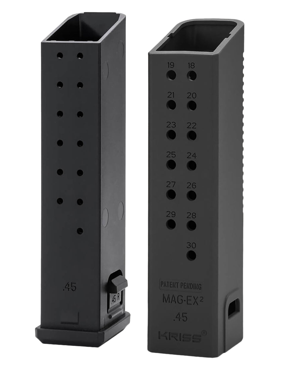 Kriss USA KVAMX2K90BL00 Mag-Ex2 Extension Kit 9mm Luger 40rd for Glock 17 Gen3-5 Black Polymer