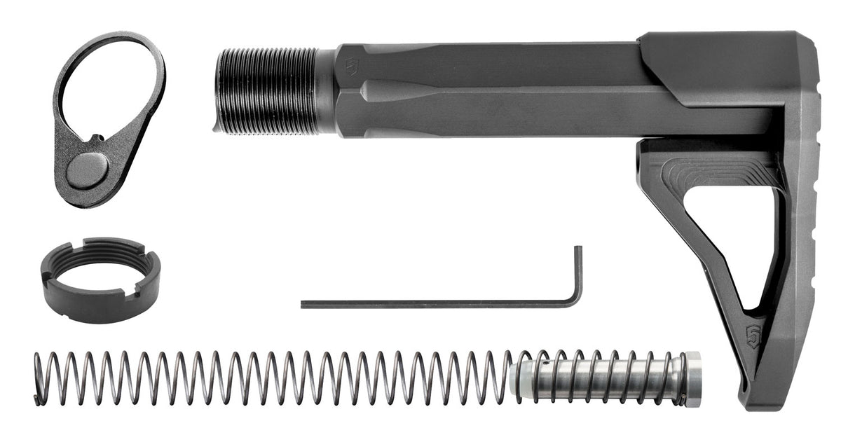 Phase 5 Weapon Systems CMSA Carbine Mini Stock Assembly, Black Aluminum for AR-15/AR-10