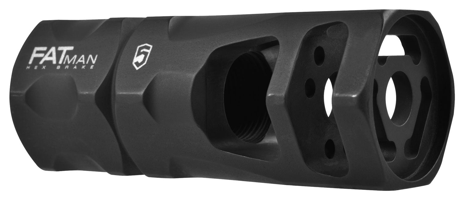 Phase 5 Weapon Systems FATman Hex Brake Black Parkerized Steel 1/2"-28 tpi 3" OAL for .223 Rem/5.56x45mm NATO AR-Platform