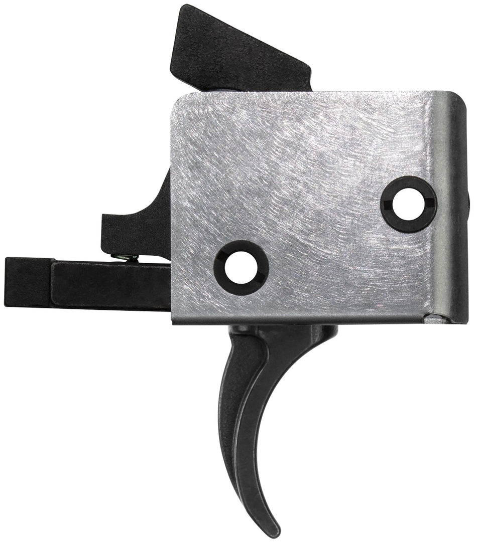 CMC Triggers 95501 Drop-In PCC Single-Stage Curved Trigger 3-3.5 lb Pull Weight Black/Silver for AR-15/AR-10 9mm