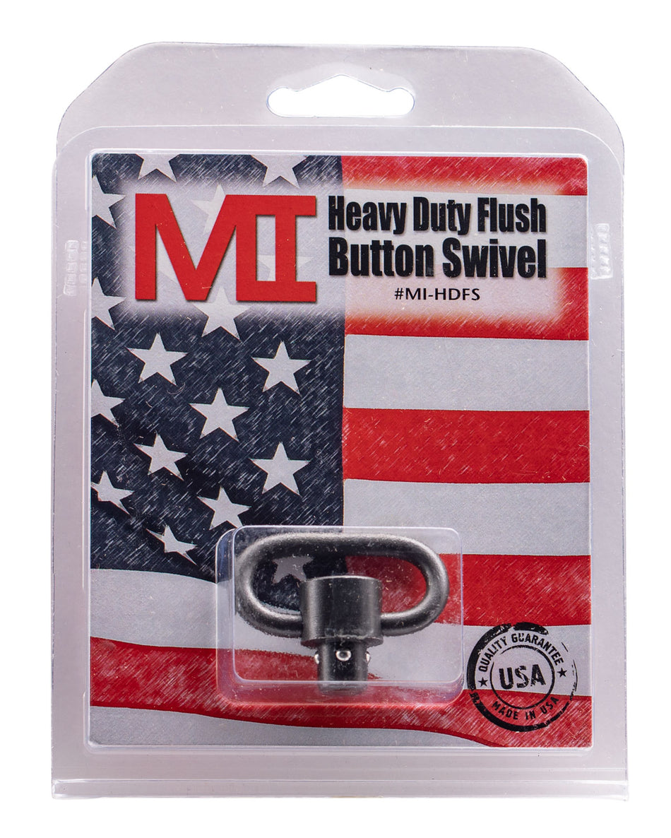 Midwest Industries MIHDFS Heavy-Duty 1.25" Push Button Quick Detach Swivel Black Manganese Phosphate Steel
