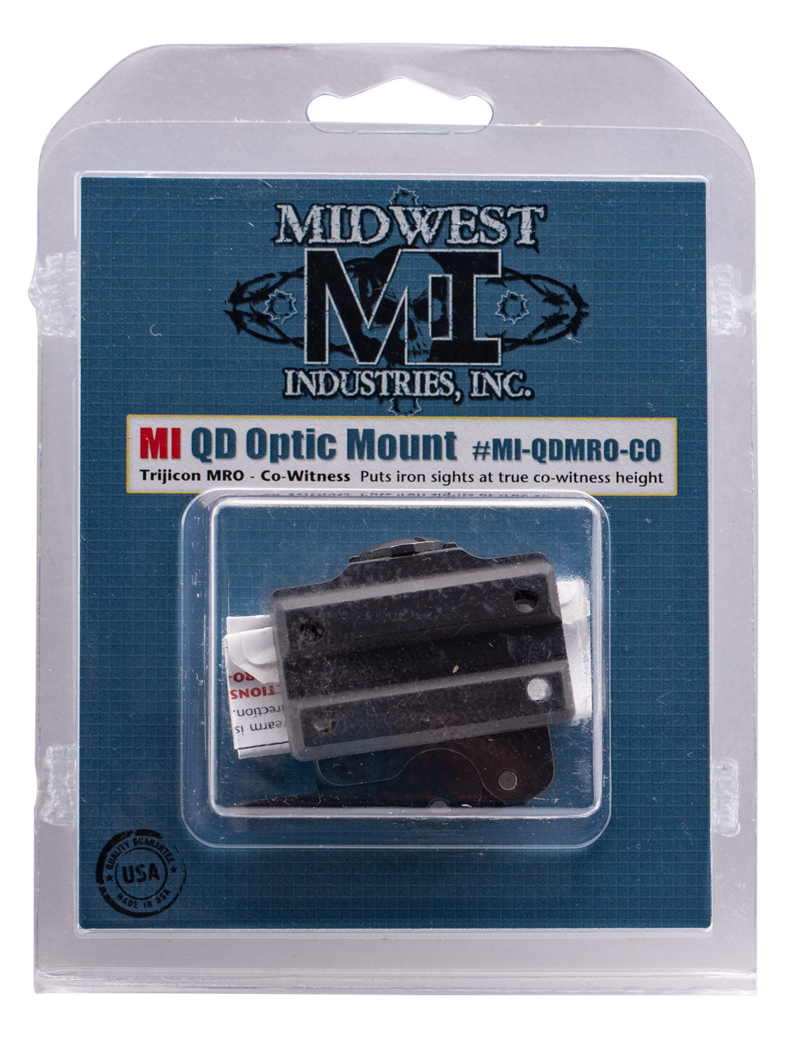 Midwest Industries MIQDMROCO Trijicon MRO QD Optic Mount Black Hardcoat Anodized
