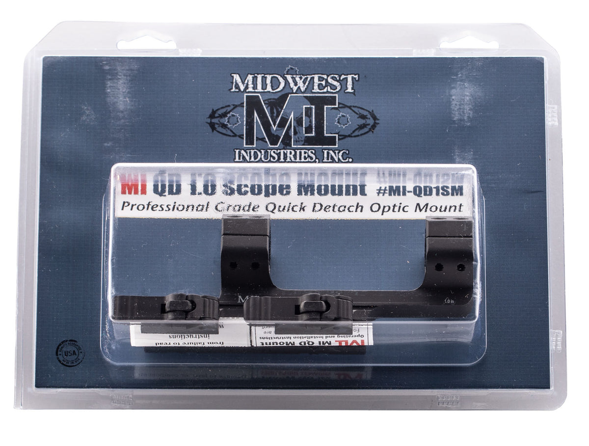 Midwest Industries MIQD1SM 1-Inch QD Scope Mount and Ring Combo Black Hardcoat Anodized