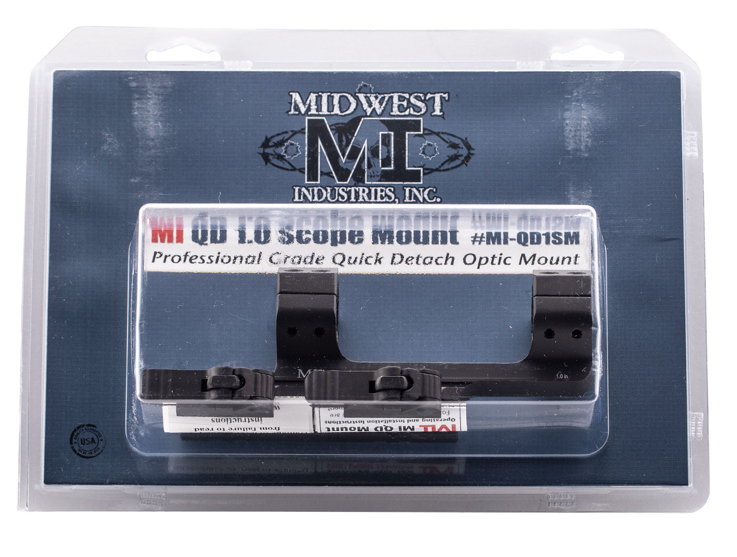 Midwest Industries MIQD1SM 1-Inch QD Scope Mount and Ring Combo Black Hardcoat Anodized