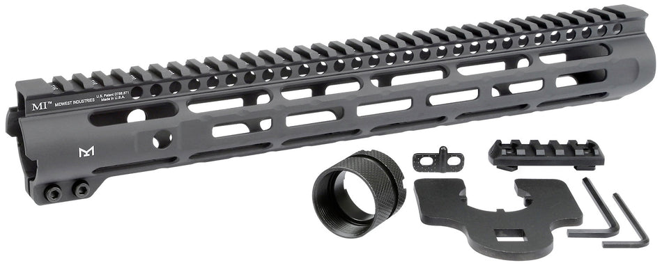 Midwest Industries Slimline AR-15 Handguard Black Hard Coat Anodized Aluminum 14"