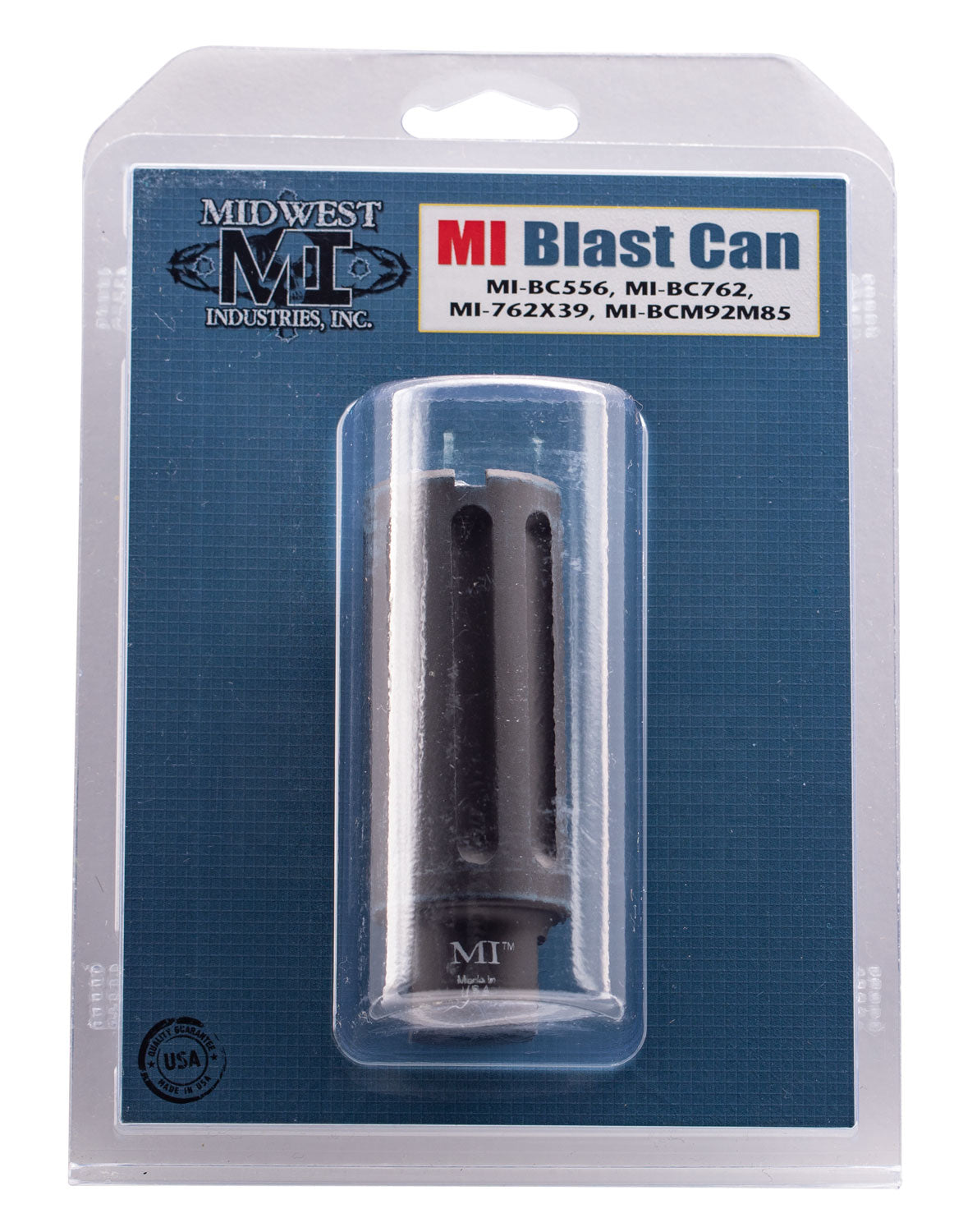 Midwest Industries MIBC556 Blast Can Black Hardcoat Anodized Aluminum 1/2"-28 tpi for 5.56x45mm NATO AR
