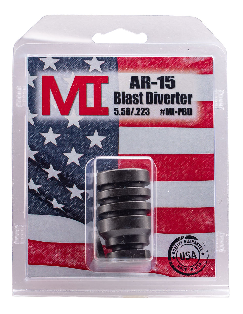Midwest Industries MIPBD Blast Diverter 1/2"-28 tpi Black Phosphate Steel for 223 Rem / 5.56 NATO AR Pistols